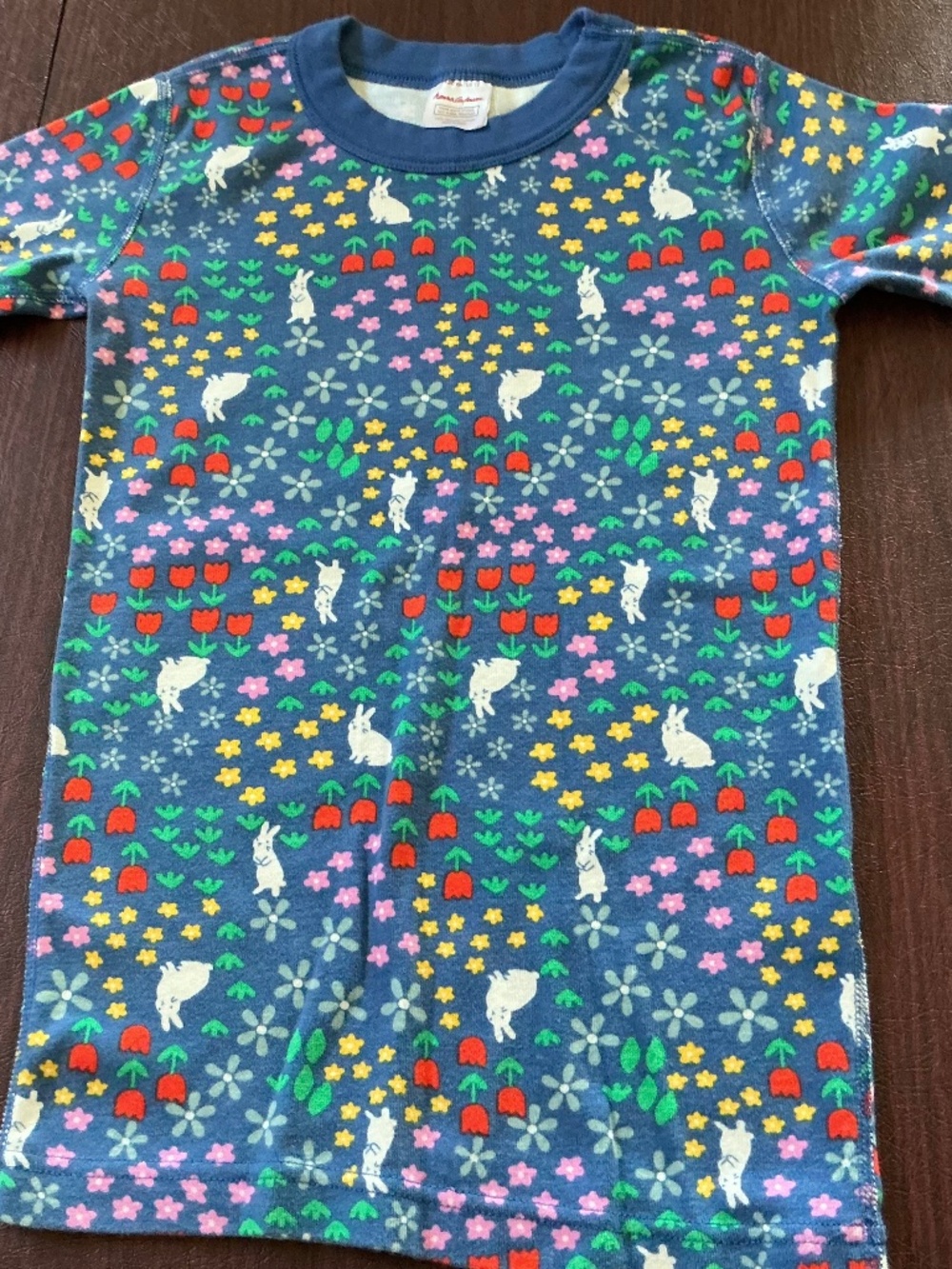 Hanna Andersson Bunny pajama/play top sz 12